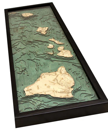 Hawaiian Islands Wood Chart