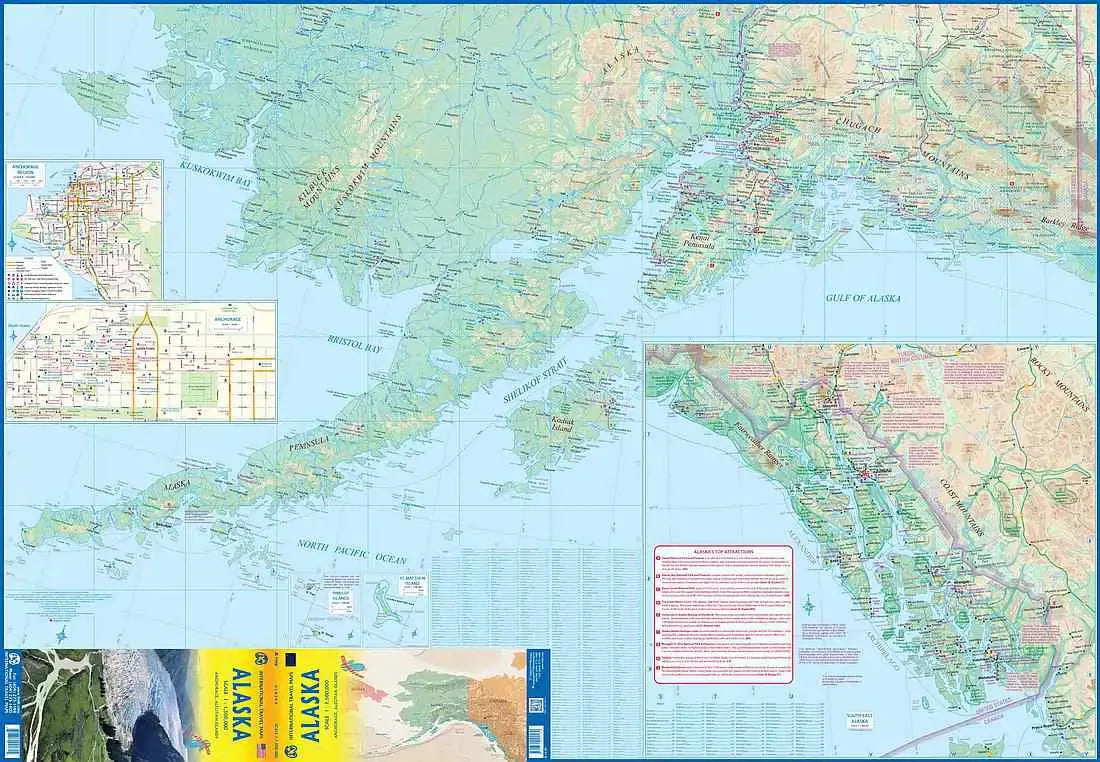 Alaska Travel & Reference Map by ITMB - Southern Map