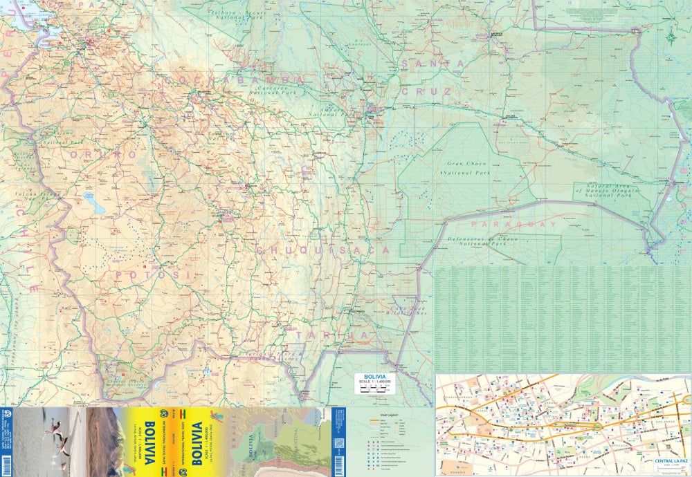 Bolivia Travel & Reference Map by ITMB - South Map