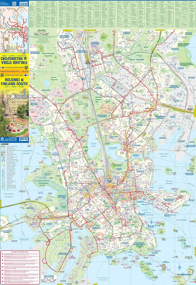 Helsinki & Finland South Travel & Reference Map by ITMB - Helsinki Map