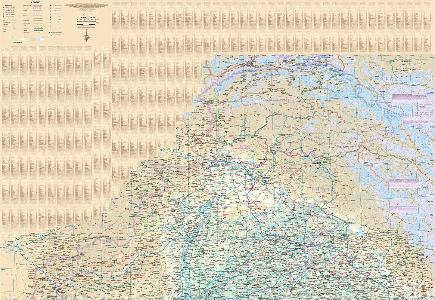 Pakistan Travel Reference Map by ITMB - North Map