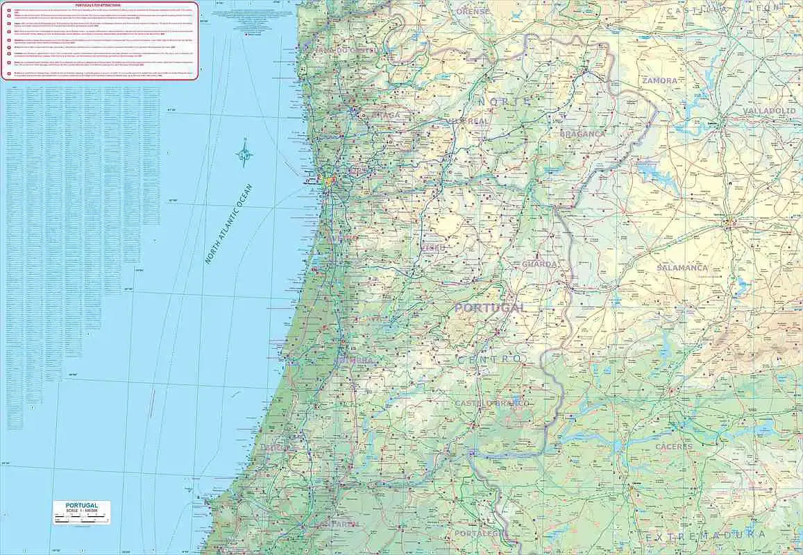 Portugal Travel Map by ITMB - North Side
