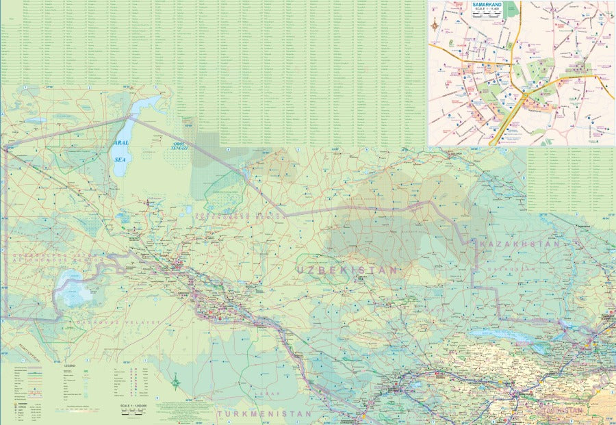 Uzbekistan Travel & Reference Map by ITMB - Side B