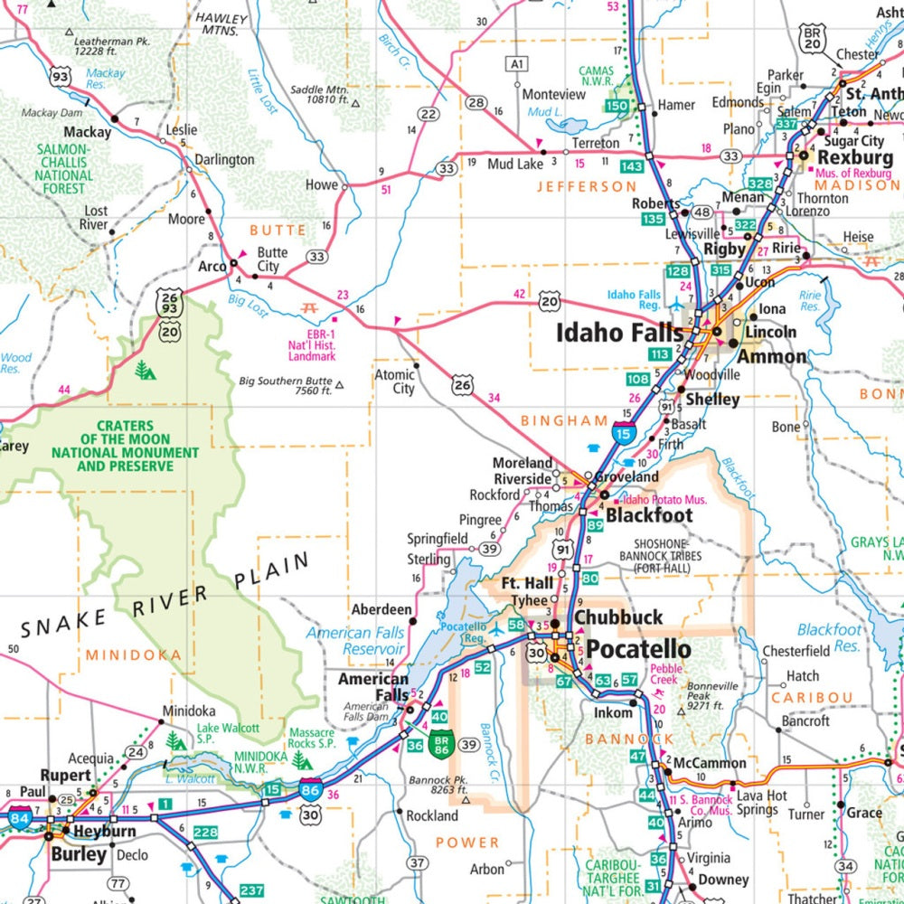 Idaho State Highway Folded Map by Rand McNally (Easy to Read) - Map Detail