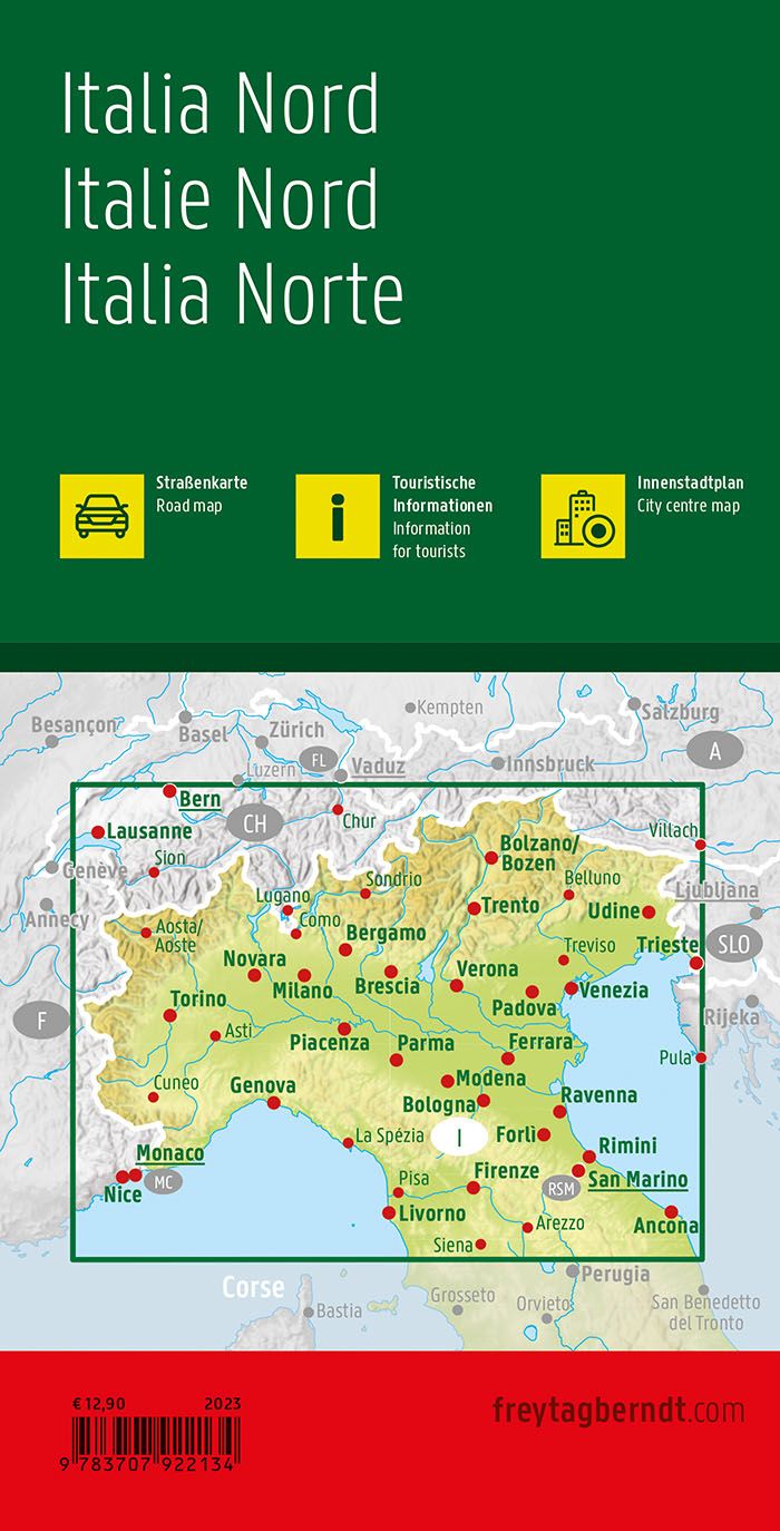 Italy North Road Map by Freytag & Berndt - Coverage Map
