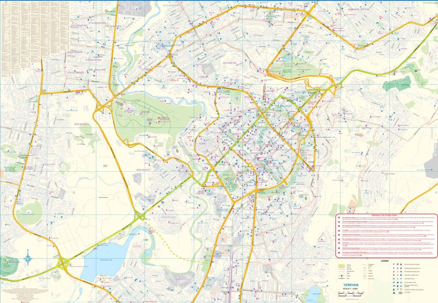 Armenia and Yerevan Travel & Reference Map by ITMB - Yerevan Map