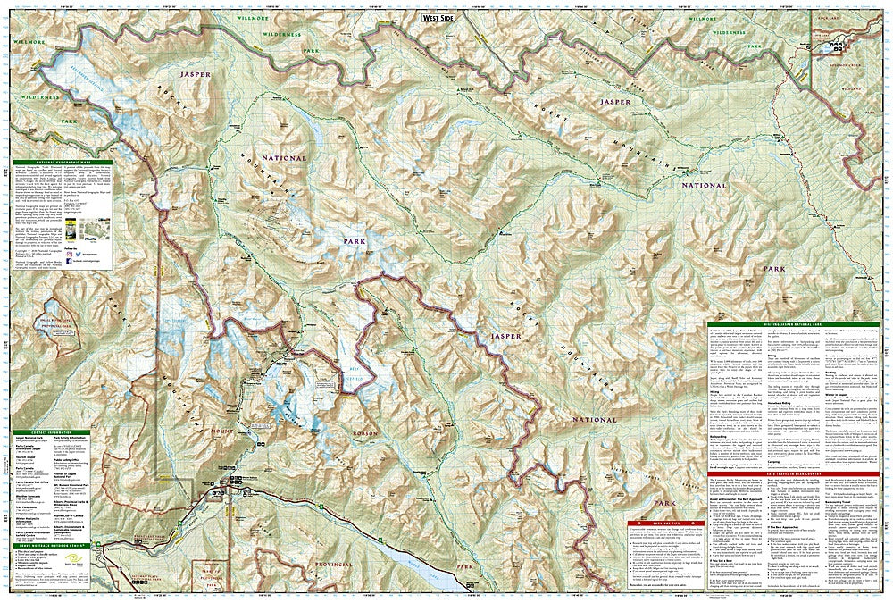 Jasper National Park - North Trails Illustrated Topographic Map #903 - Map Detail