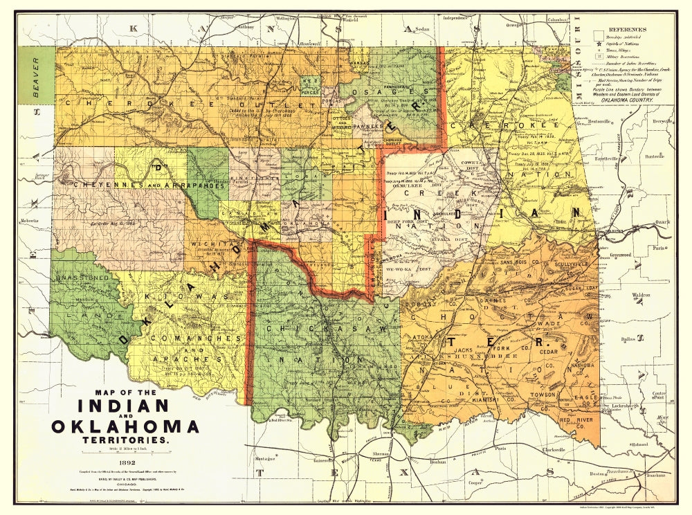Map of the Indian and Oklahoma Territories
