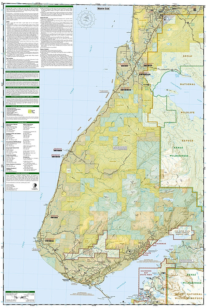 Kachemak Bay State Park Trails Illustrated Topographic Map #763 - Map Detail, North Side