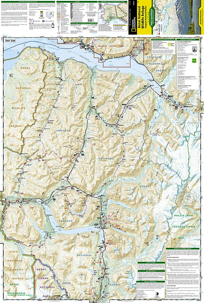 Kenai National Wildlife Refuge Trails Illustrated Topographic Map #760 - Map Detail, East side