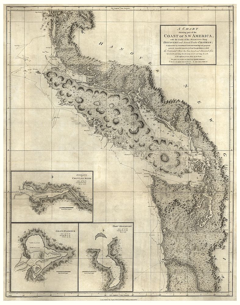 Northwest American Coast 1798 - Captain Vancouver's Route