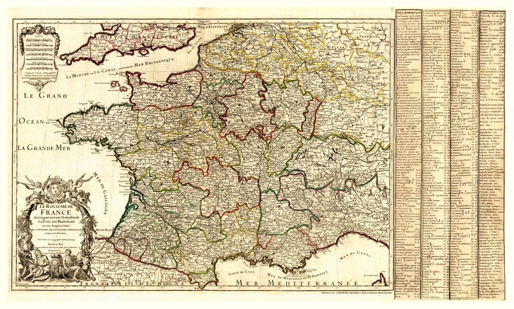 Antique Map of France 1724