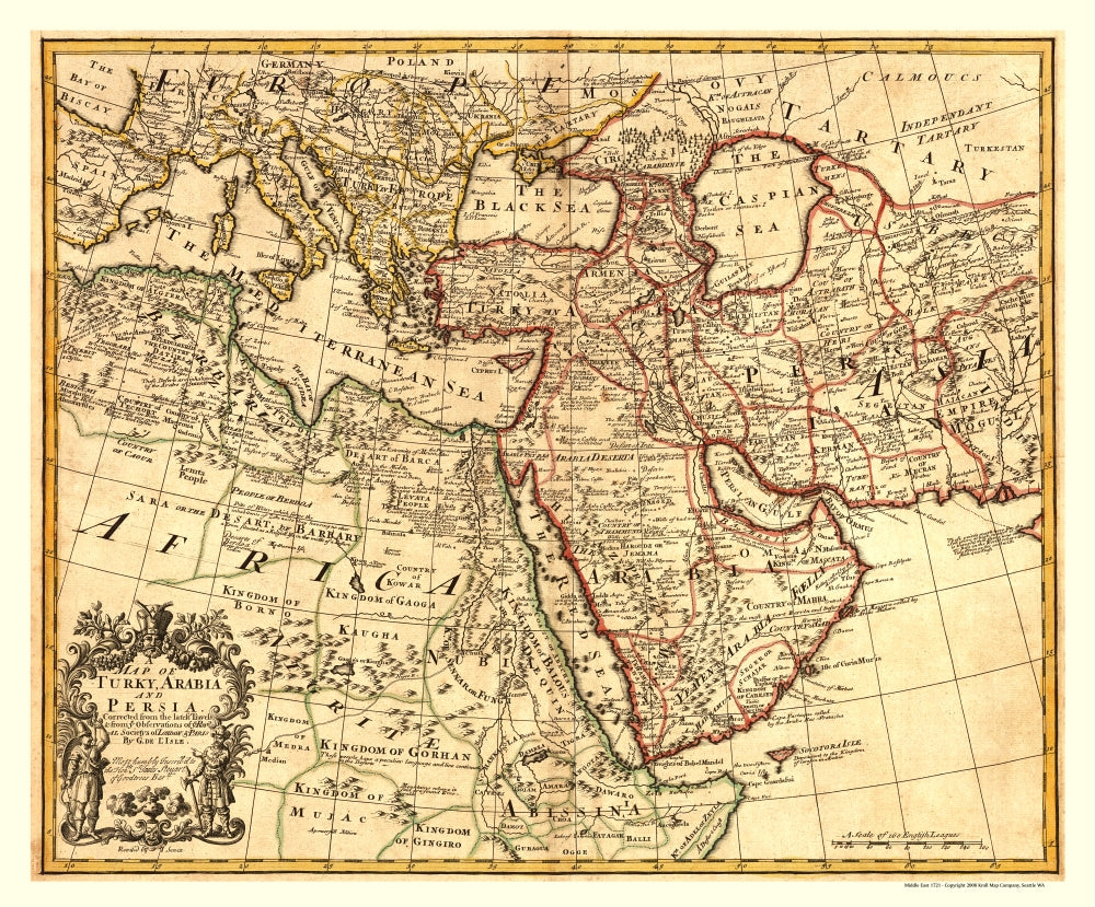 Antique Map of the Middle East 1721
