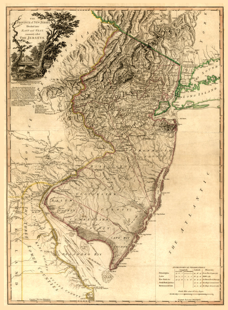Antique Map of New Jersey 1778