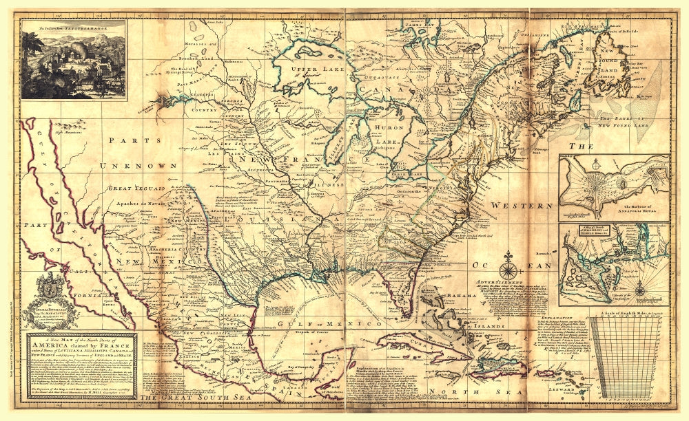 Antique Map of North America 1720