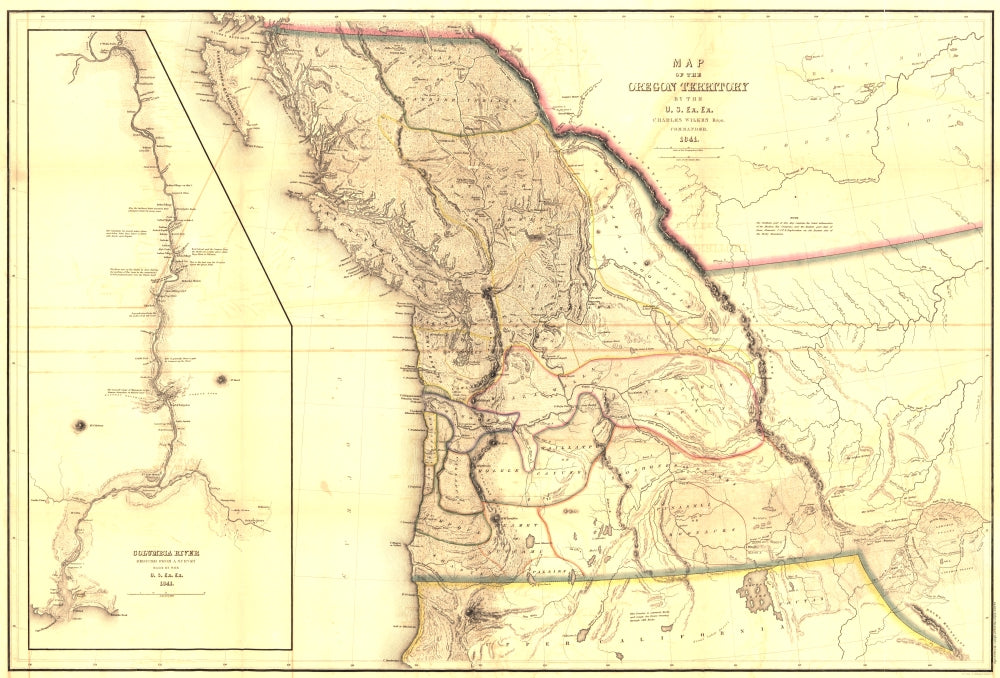 Antique Map of Oregon Territory 1841