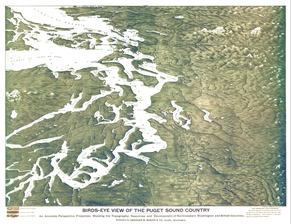 Antique Map of Puget Sound 1891