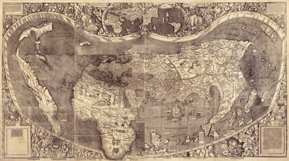 World 1507 Antique Map Reproduction