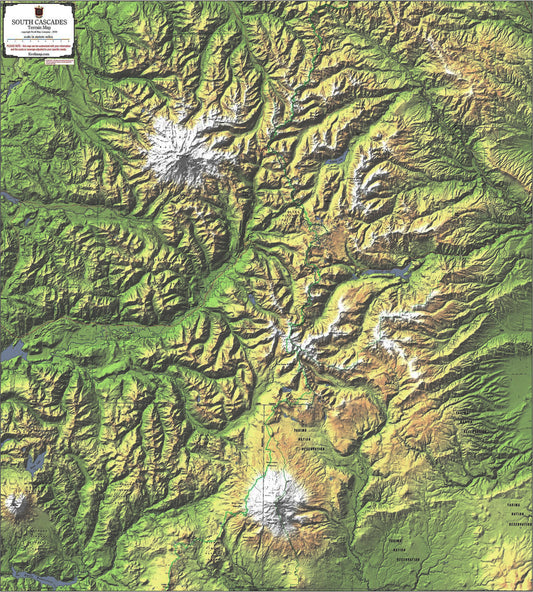 South Cascades Terrain Wall Map