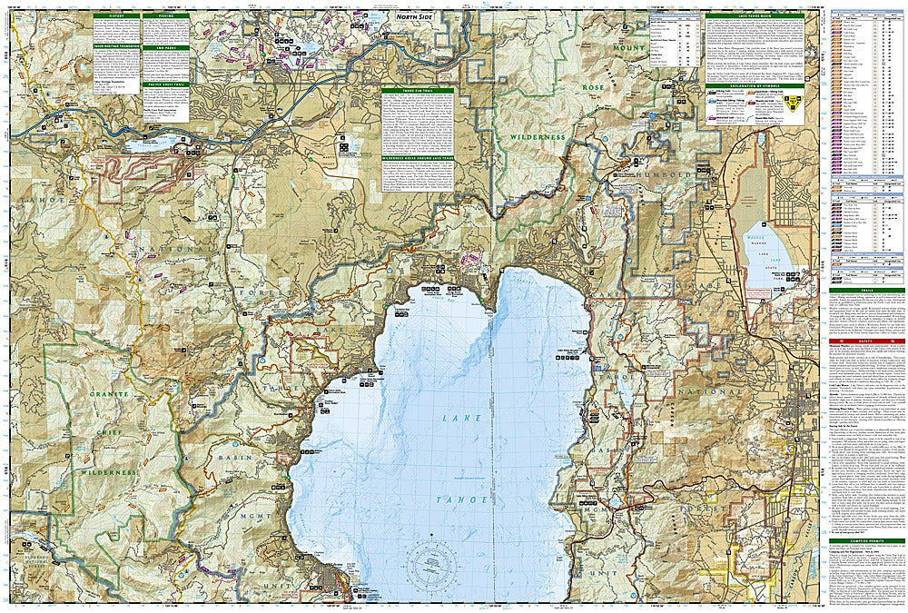 Lake Tahoe Basin Trails Illustrated Topographic Map #803 - Map Detail, North side