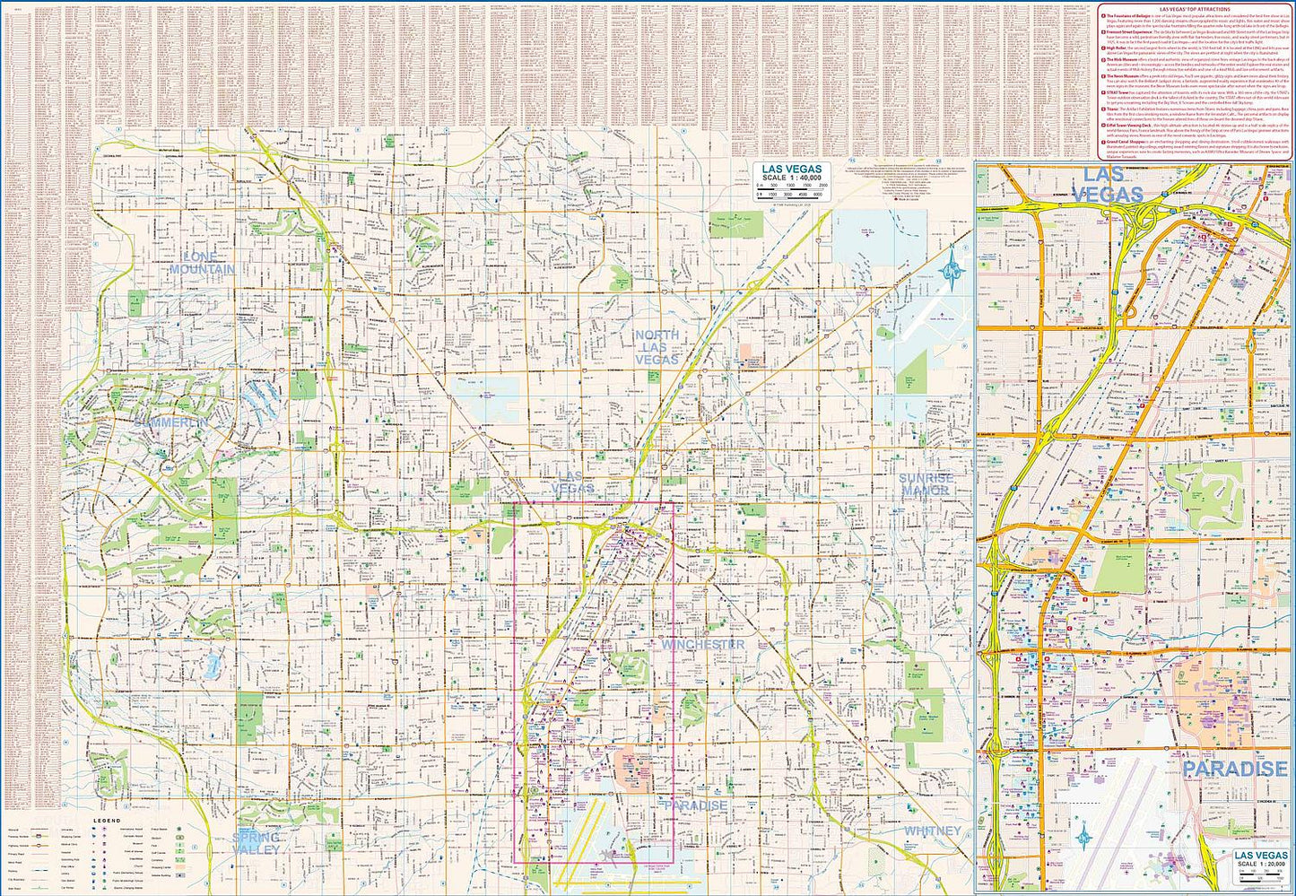 Las Vegas & Region Travel & Reference Map by ITMB - City Map