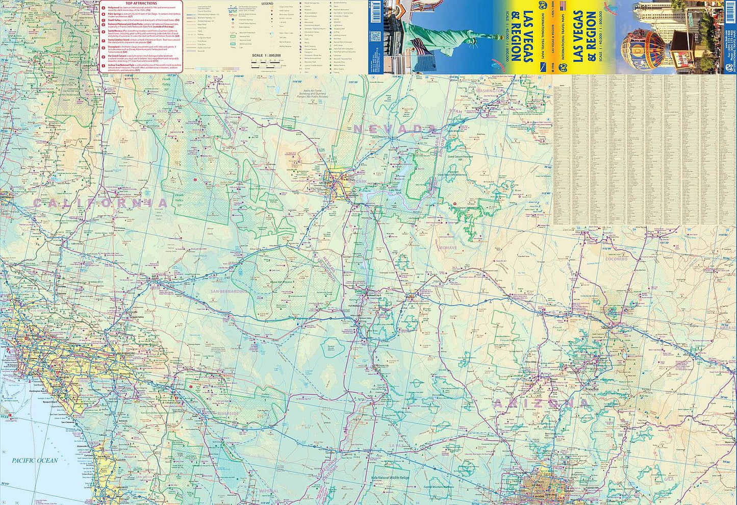 Las Vegas & Region Travel & Reference Map by ITMB - Regional Map