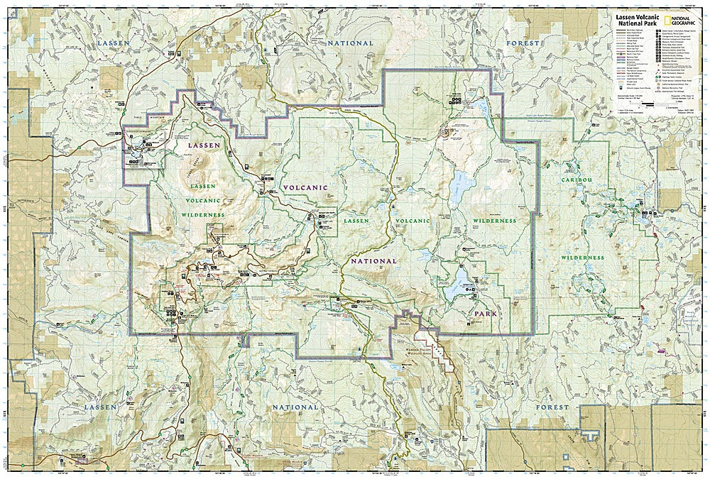 Lassen Volcanic National Park Trails Illustrated Topographic Map #268 - Map Detail