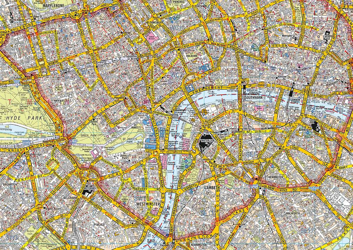 London Premier City Street Map by A-Z Maps - Map Detail