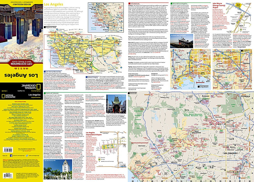 Los Angeles City Destination Map & Travel Guide by National Geographic - Information