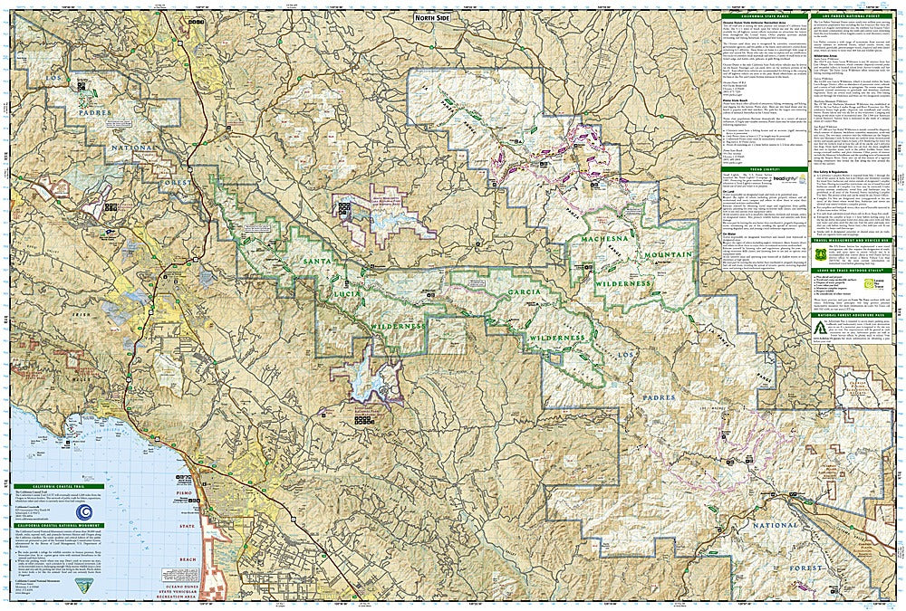 Los Padres National Forest West Trails Illustrated Topographic Map #813 - Map Detail