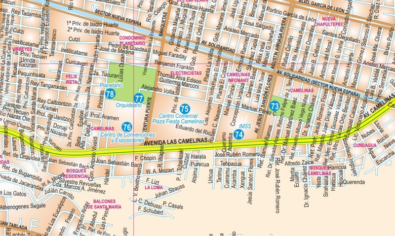 Michoacan, Mexico State Road Map - Map Detail