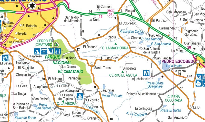 Queretaro, Mexico State Road Map - Map Detail