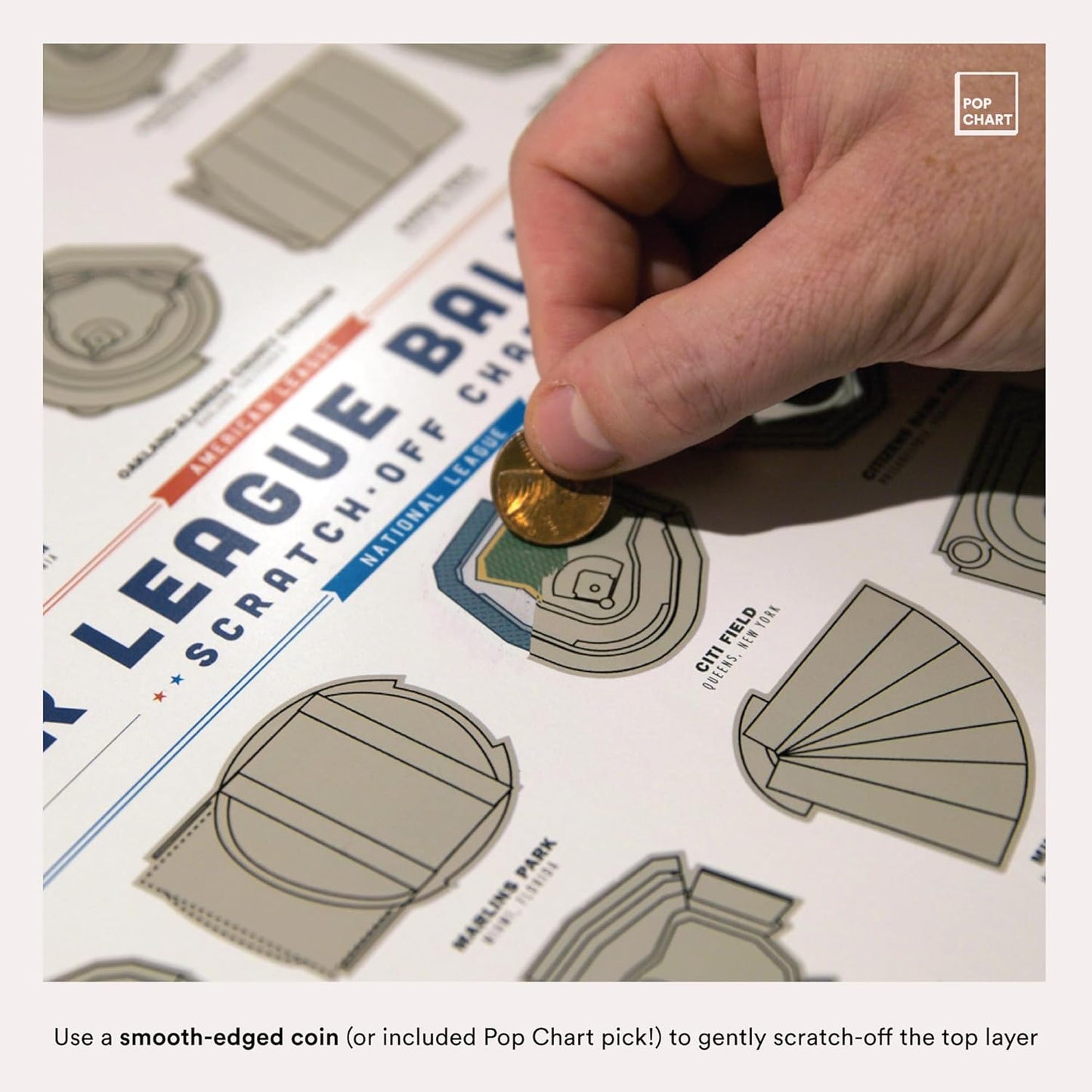 Baseball Parks Scratch Off Map