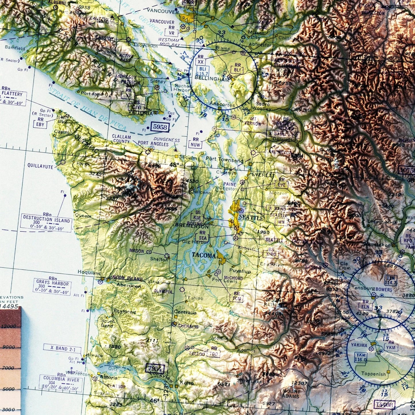 US West 1950 Relief Map