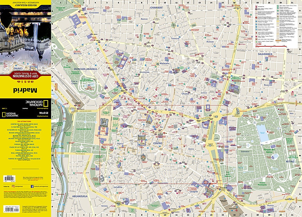 Madrid City Map & Travel Guide by National Geographic - Map Detail