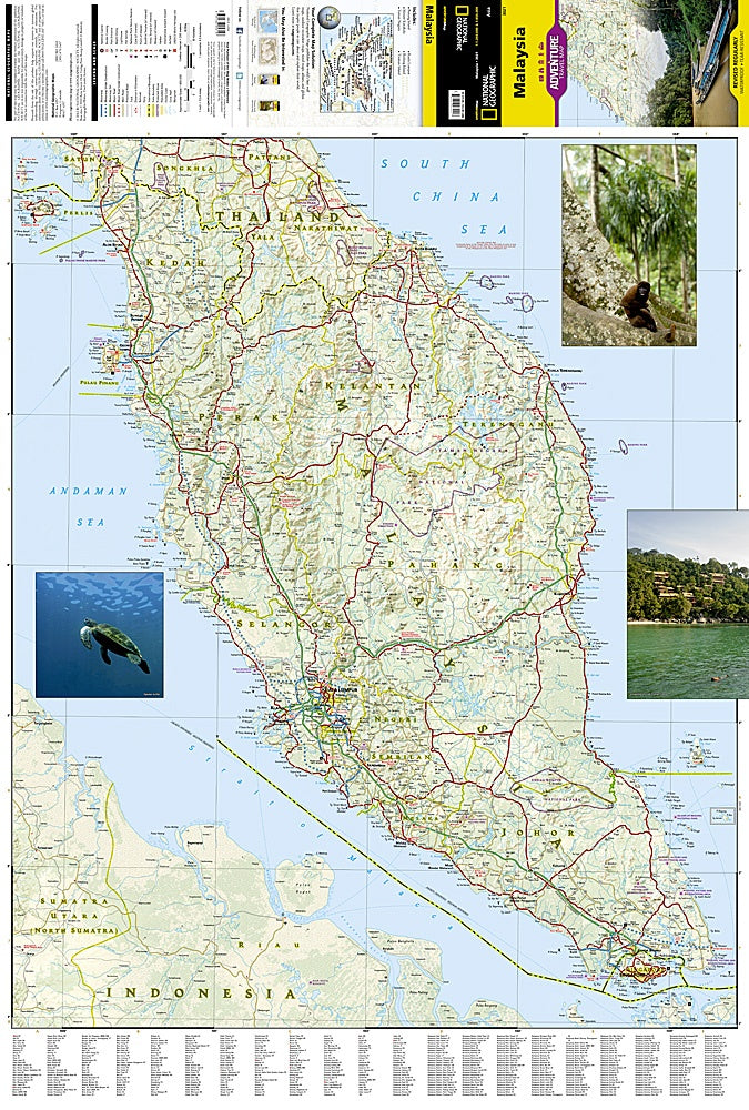 Malaysia Adventure Travel Map by National Geographic - Map Detail