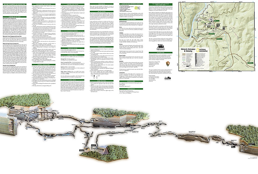 Mammoth Cave National Park Trails Illustrated Topographic Map #234 - Map Detail