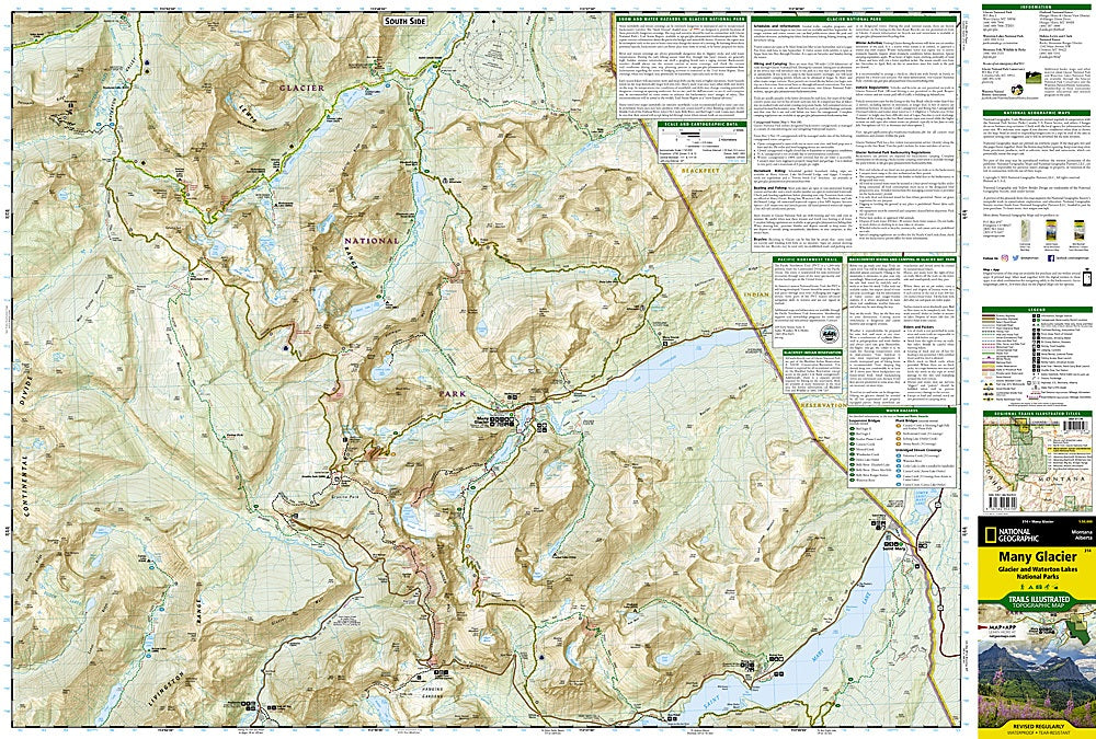 Glacier National Park - Many Glacier Trails Illustrated Topographic Map #314 - Map Detail