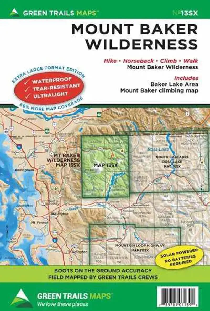 Mount Baker Wilderness, WA - Green Trails Map #13SX