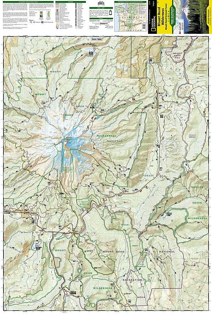 Mount Hood Wilderness Trails Illustrated Topographic Map #321 - Map Detail (East)