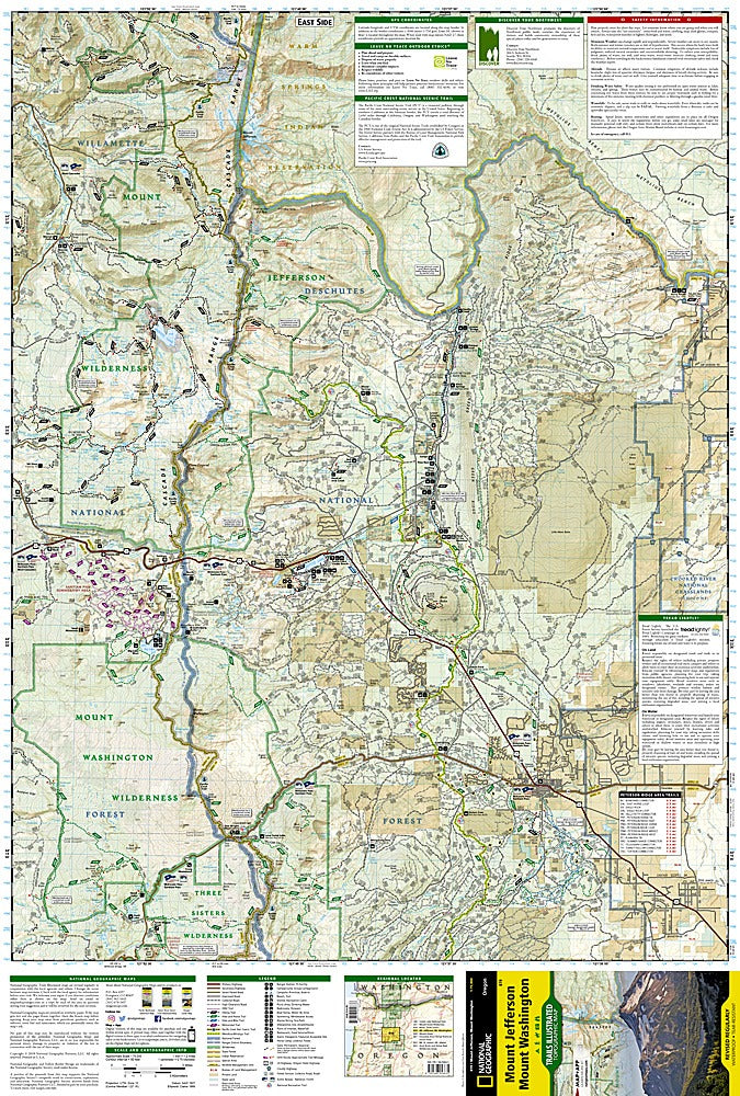 Mt. Jefferson & Mt. Washington Wilderness Areas Trails Illustrated Topographic Map #819 - Map Detail (East)