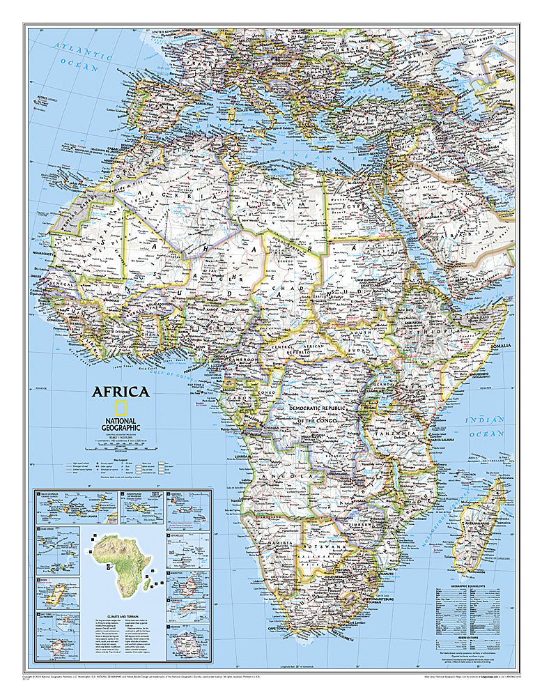 Africa Political Wall Map by National Geographic
