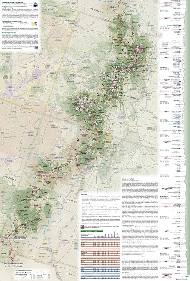 Continental Divide Trail Great Treks Planning & Overview Map #5201 by National Geographic - Southern Map