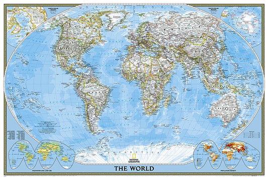 Political World Map by National Geographic - Classic Series