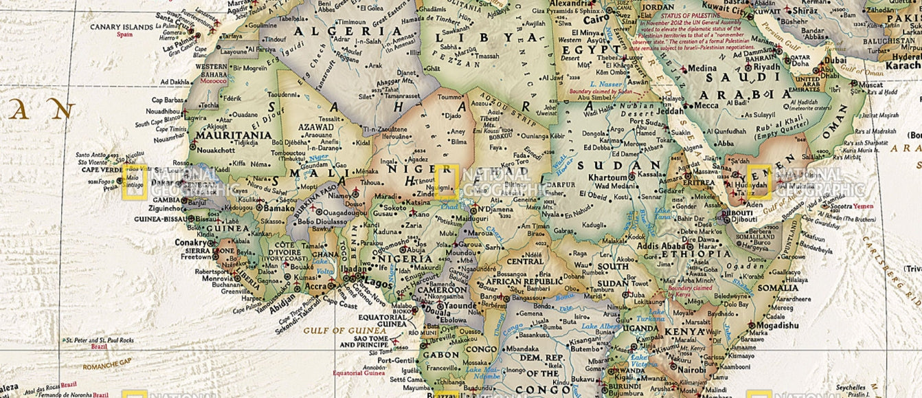 Political World Map by National Geographic - Executive Series Detail