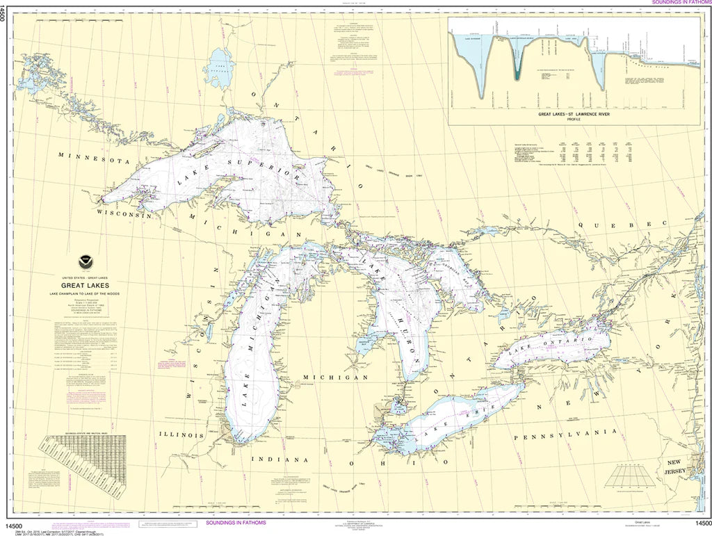 Nautical Chart 14500 - Great Lakes and Lake Champlain
