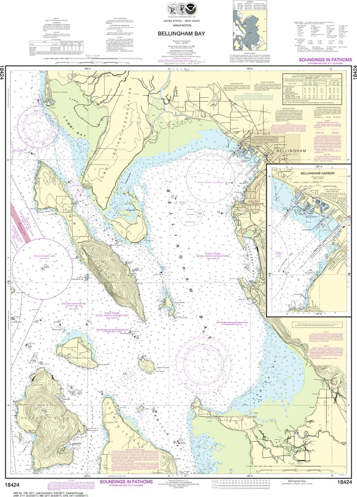 Bellingham Bay & Bellingham Harbor Nautical Chart #18424