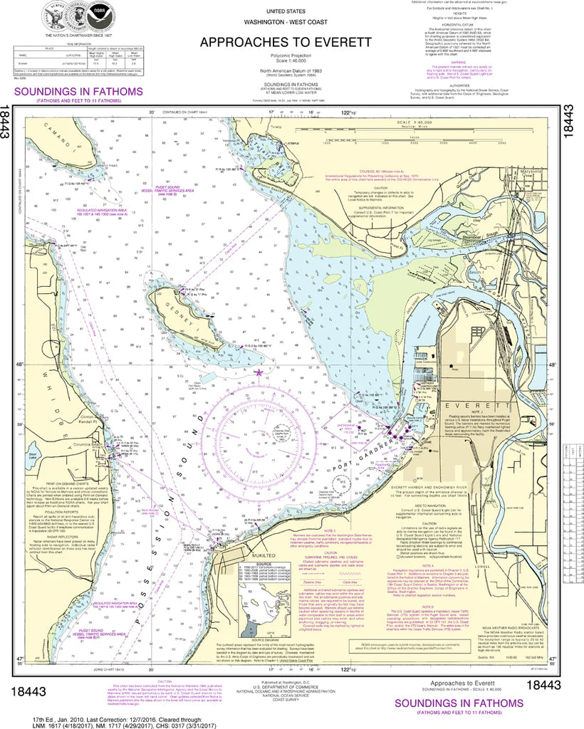Everett (Approaches To) Nautical Chart #18443