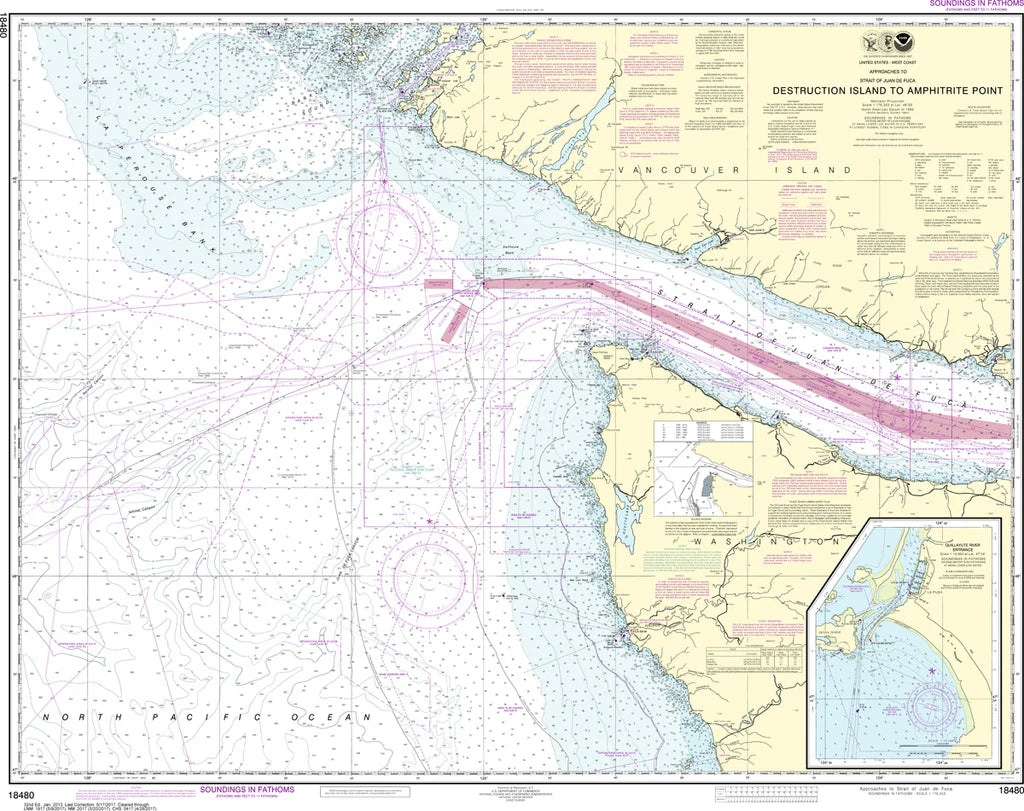 Strait of Juan de Fuca Approaches Nautical Chart #18480