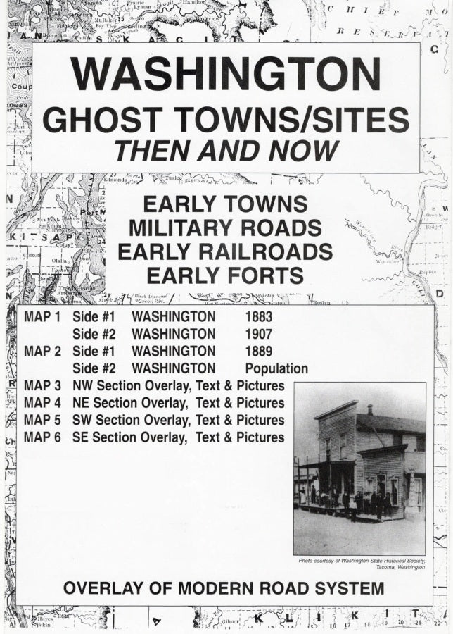 Washington State Ghost Towns / Sites Then and Now Map - Cover